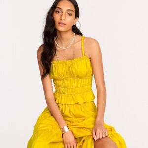 J. Crew Cinched-waist cotton poplin tank top & Tiered pull-on maxi skirt